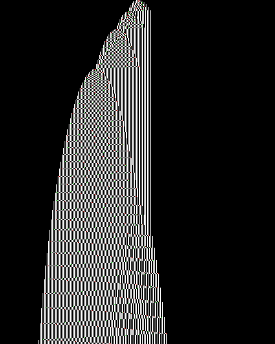 space-time diagram from the blank tape, steps 0 to 10,000