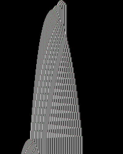 space-time diagram from the blank tape, steps 0 to 10,000