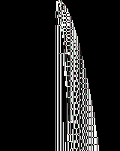 space-time diagram from the blank tape, steps 0 to 10,000