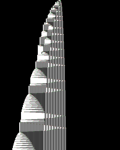 space-time diagram from the blank tape, steps 0 to 10,000