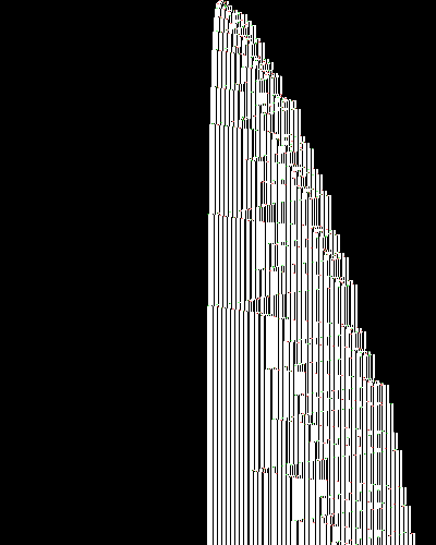 space-time diagram from the blank tape, steps 0 to 10,000