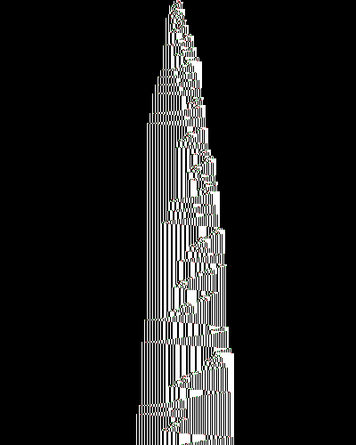 space-time diagram from the blank tape, steps 0 to 10,000