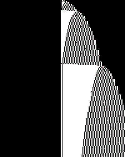 space-time diagram from the blank tape, steps 0 to 10,000