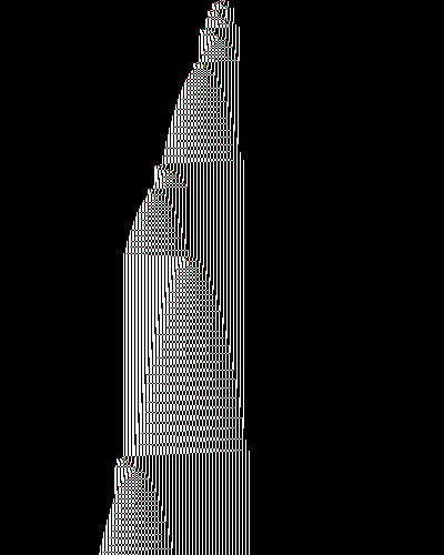 space-time diagram from the blank tape, steps 0 to 10,000