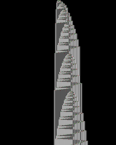 space-time diagram from the blank tape, steps 0 to 10,000
