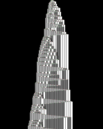 space-time diagram from the blank tape, steps 0 to 10,000