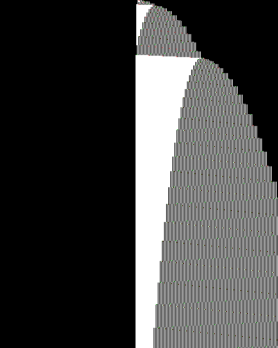 space-time diagram from the blank tape, steps 0 to 10,000