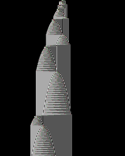 space-time diagram from the blank tape, steps 0 to 10,000