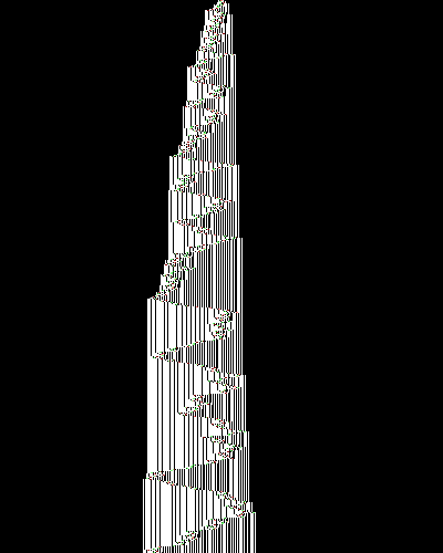space-time diagram from the blank tape, steps 0 to 10,000