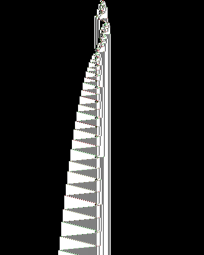 space-time diagram from the blank tape, steps 0 to 10,000