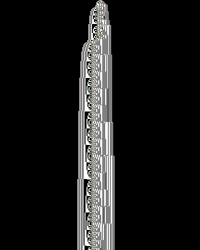 space-time diagram from the blank tape, steps 0 to 10,000
