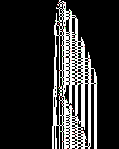 space-time diagram from the blank tape, steps 0 to 10,000