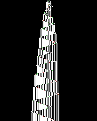 space-time diagram from the blank tape, steps 0 to 10,000