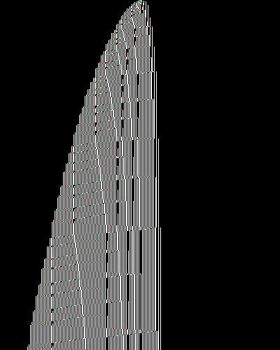space-time diagram from the blank tape, steps 0 to 10,000