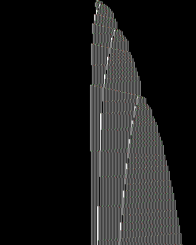 space-time diagram from the blank tape, steps 0 to 10,000