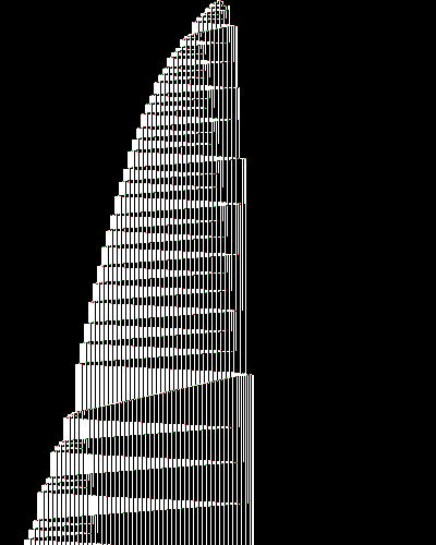 space-time diagram from the blank tape, steps 0 to 10,000