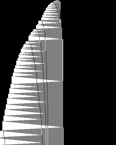 space-time diagram from the blank tape, steps 0 to 10,000