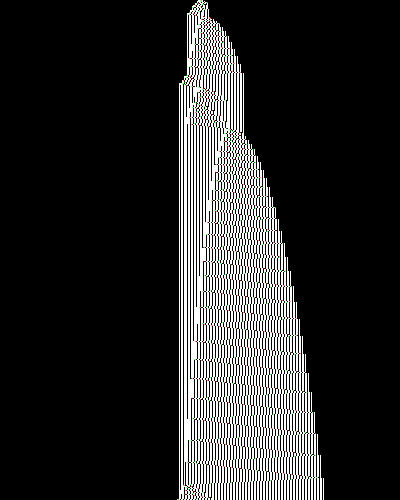 space-time diagram from the blank tape, steps 0 to 10,000