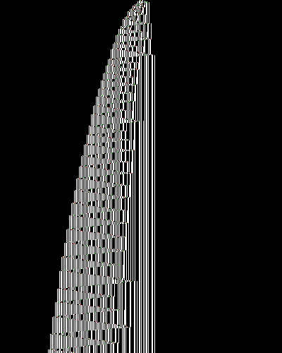 space-time diagram from the blank tape, steps 0 to 10,000