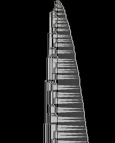 space-time diagram from the blank tape, steps 0 to 10,000