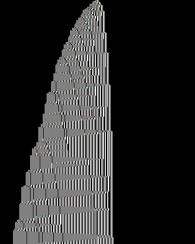 space-time diagram from the blank tape, steps 0 to 10,000