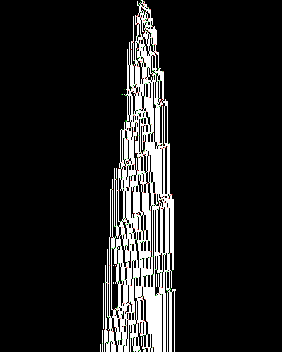 space-time diagram from the blank tape, steps 0 to 10,000