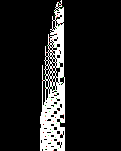 space-time diagram from the blank tape, steps 0 to 10,000
