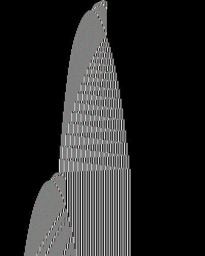space-time diagram from the blank tape, steps 0 to 10,000