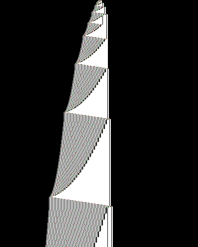 space-time diagram from the blank tape, steps 0 to 10,000