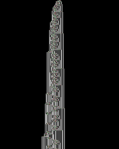 space-time diagram from the blank tape, steps 0 to 10,000