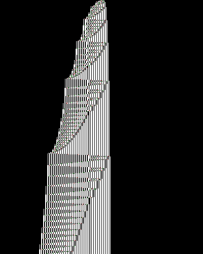 space-time diagram from the blank tape, steps 0 to 10,000
