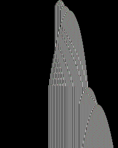space-time diagram from the blank tape, steps 0 to 10,000