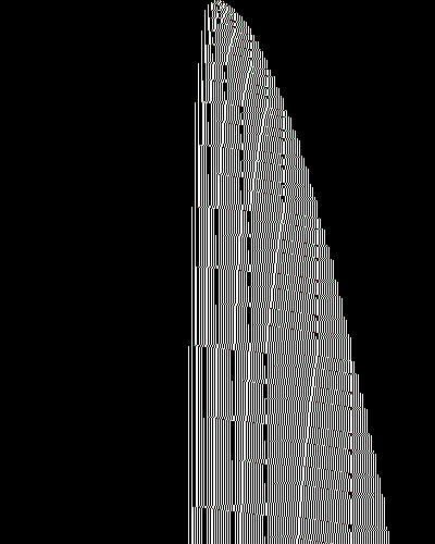 space-time diagram from the blank tape, steps 0 to 10,000