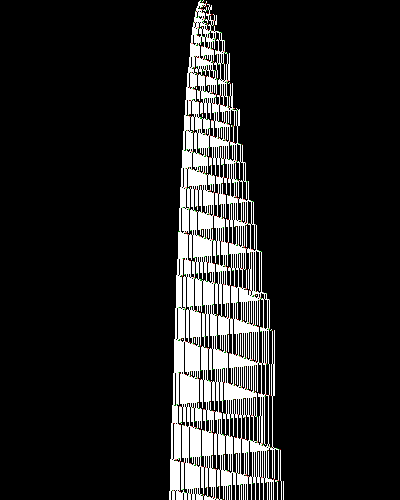 space-time diagram from the blank tape, steps 0 to 10,000