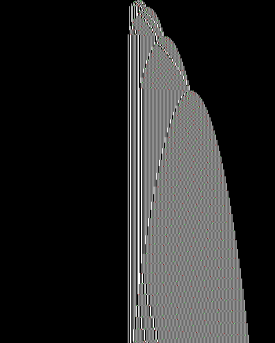 space-time diagram from the blank tape, steps 0 to 10,000