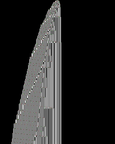 space-time diagram from the blank tape, steps 0 to 10,000