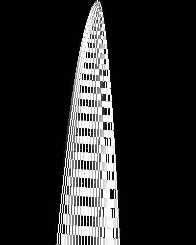 space-time diagram from the blank tape, steps 0 to 10,000