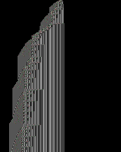 space-time diagram from the blank tape, steps 0 to 10,000