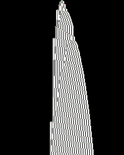 space-time diagram from the blank tape, steps 0 to 10,000