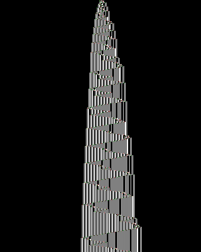 space-time diagram from the blank tape, steps 0 to 10,000