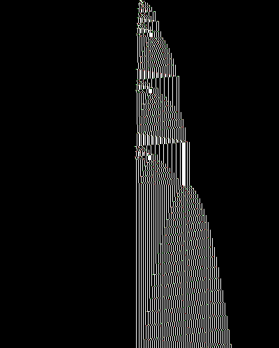 space-time diagram from the blank tape, steps 0 to 10,000