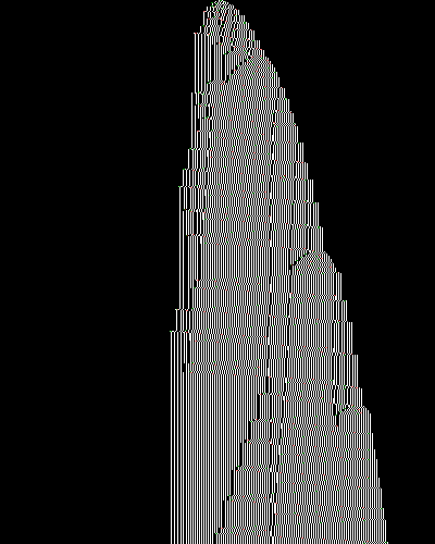 space-time diagram from the blank tape, steps 0 to 10,000