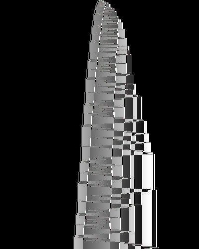 space-time diagram from the blank tape, steps 0 to 10,000