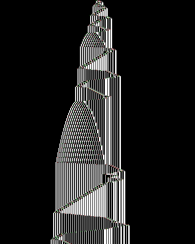 space-time diagram from the blank tape, steps 0 to 10,000