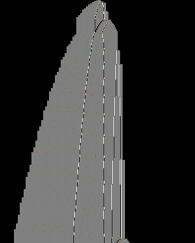 space-time diagram from the blank tape, steps 0 to 10,000