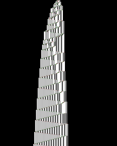 space-time diagram from the blank tape, steps 0 to 10,000