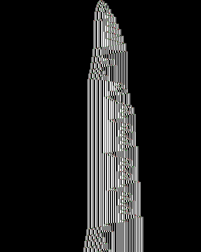 space-time diagram from the blank tape, steps 0 to 10,000