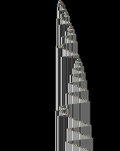 space-time diagram from the blank tape, steps 0 to 10,000