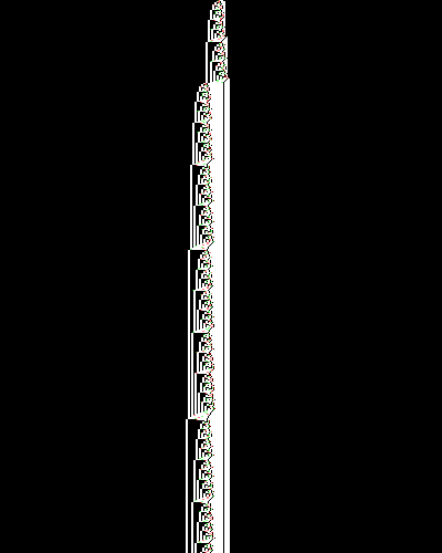 space-time diagram from the blank tape, steps 0 to 10,000