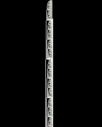 space-time diagram from the blank tape, steps 0 to 10,000